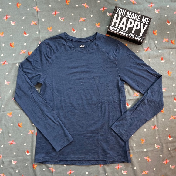 REI, Kids, Merino Midweight Base Layer Top & Bottom, Blue, Size Large (14-16) - Picture 2 of 11